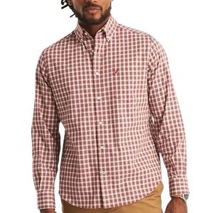 Nautica Men's Red Plaid Button Down Shirt